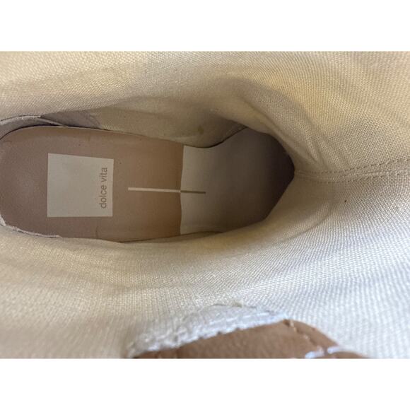 Dolce Vita Nashe Western Boots Women's 9 Tan Leather Ivory Pointed Toe Pull On - Picture 11 of 11